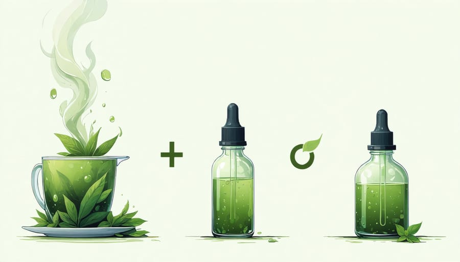 Illustrative process of creating herbal tea-infused vaping products